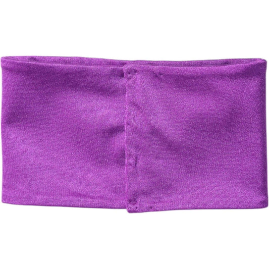 Dolce & Gabbana purple nylon stretch women's neck warmer scarf, 80% nylon, 20% elastane, made in Italy, elegant fashion accessory.