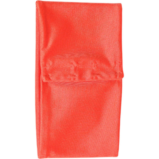 Dolce & Gabbana orange nylon stretch women's neck warmer scarf with logo details, made in Italy.