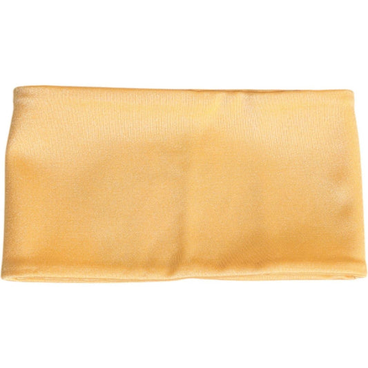 Dolce & Gabbana yellow nylon stretch women neck warmer scarf, 80% nylon 20% elastane, made in Italy, luxury accessory
