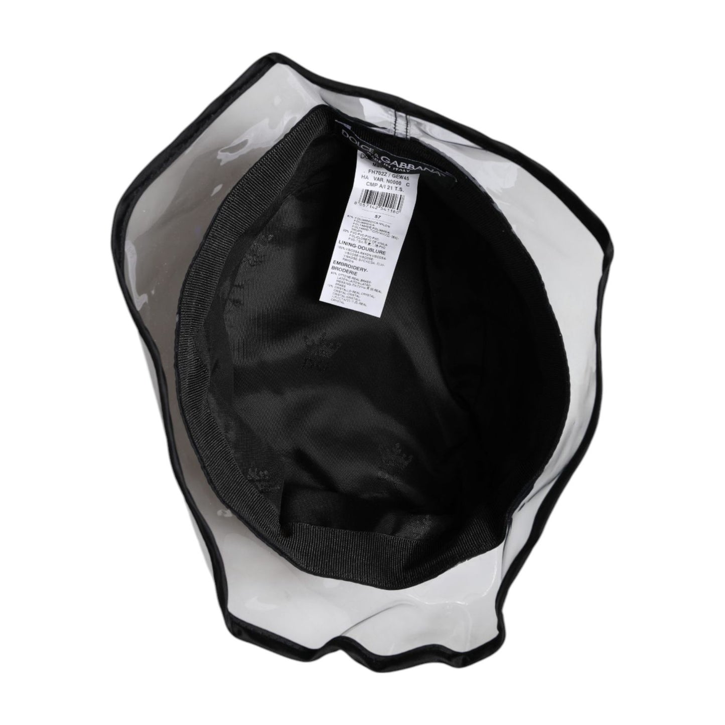 Dolce & Gabbana Black Nylon PVC DG Logo Bucket Hat