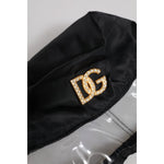 Dolce & Gabbana Black Nylon PVC DG Logo Bucket Hat