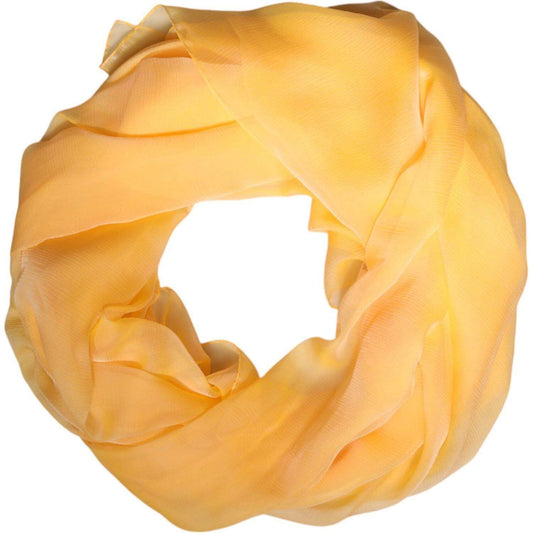 Dolce & Gabbana yellow silk wrap shawl scarf, 100% silk, luxury fashion, made in Italy, perfect accessory, elegant and stylish design.