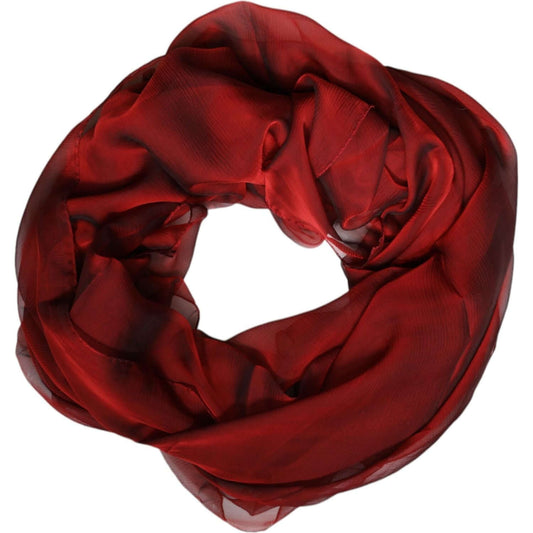 Dolce & Gabbana women's red silk wrap shawl scarf, 130x200cm, featuring luxurious Italian design.