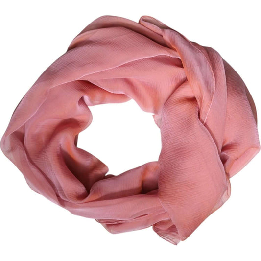 Dolce & Gabbana pink silk rectangle women wrap shawl scarf, elegant and luxurious, made in Italy, 135cm x 200cm.