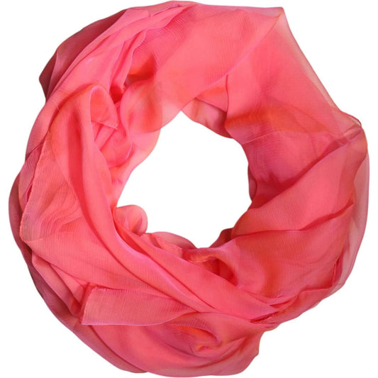 Dolce & Gabbana pink silk rectangle wrap shawl scarf for women, made in Italy, featuring a luxurious lightweight design.