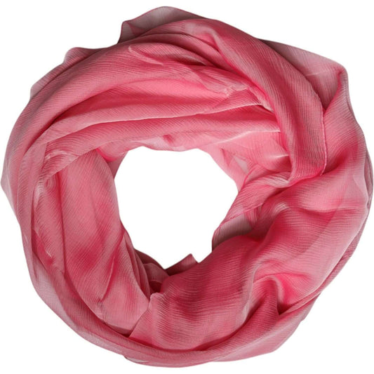 Dolce & Gabbana pink silk rectangle women's wrap shawl scarf, 135cm x 200cm, luxurious, made in Italy.