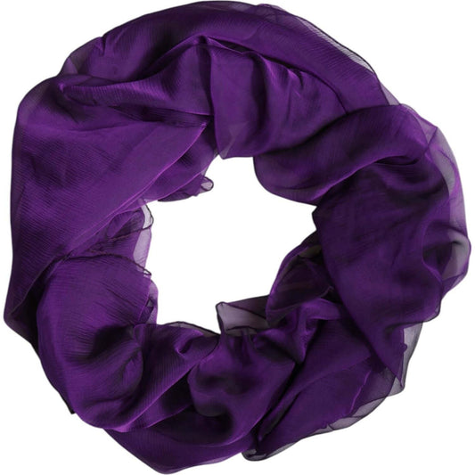Dolce & Gabbana purple silk rectangle wrap shawl scarf, luxury Italian design, 100% silk, ideal for elegant fashion, 120x200cm.