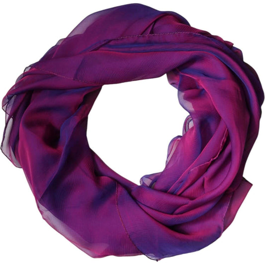 Dolce & Gabbana purple silk wrap shawl scarf, 100% silk, rectangle shape, luxury fashion accessory made in Italy.