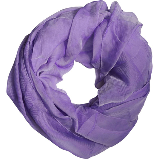 Dolce & Gabbana purple silk rectangle wrap shawl scarf, 100% silk, logo details, 100cm x 200cm, made in Italy