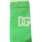 Dolce & Gabbana Green DG Logo Mid Calf Men Nylon Socks
