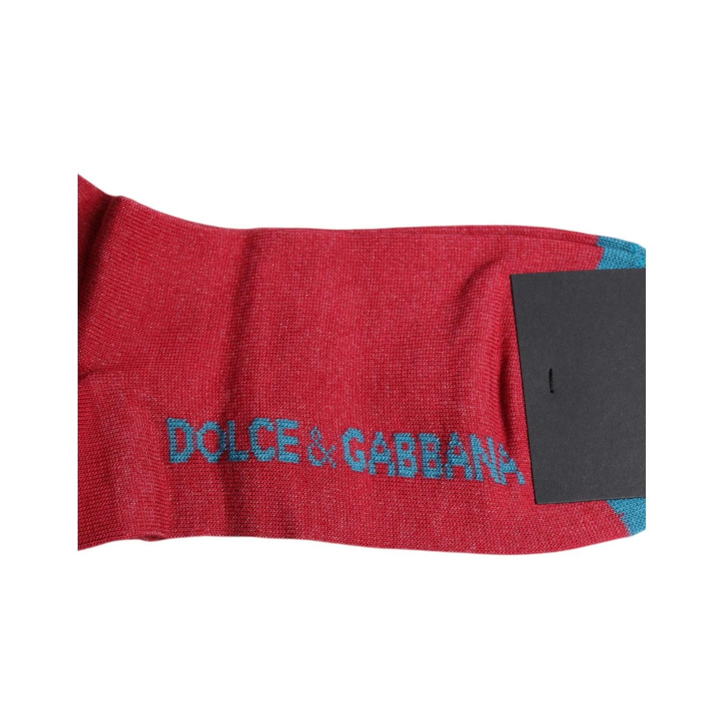 Dolce & Gabbana Red Cotton DG Logo Print Mid Calf Socks
