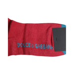 Dolce & Gabbana Red Cotton DG Logo Print Mid Calf Socks