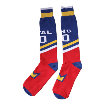 Dolce & Gabbana Multicolor Printed Cotton Over Calf Socks