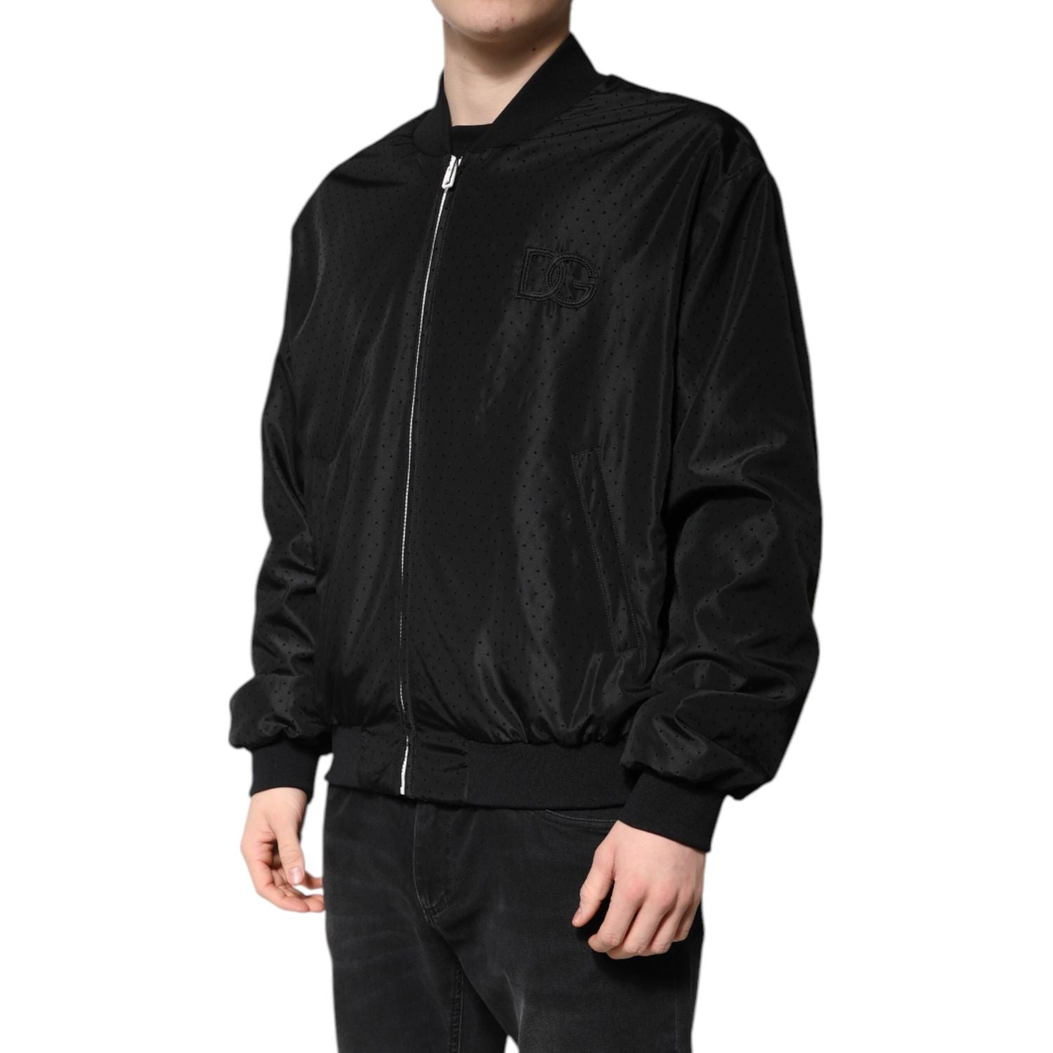 Dolce & Gabbana Black Long Sleeves Full Zip Bomber Jacket