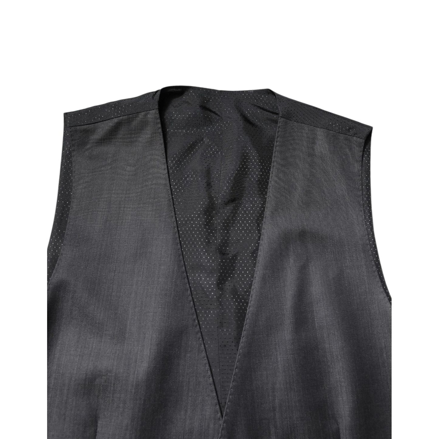 Dolce & Gabbana Black Wool Waistcoat Dress Formal Vest
