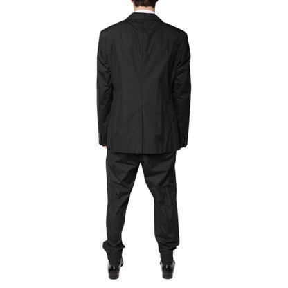Dolce & Gabbana Black Cotton Single Breasted 2 Piece Suit