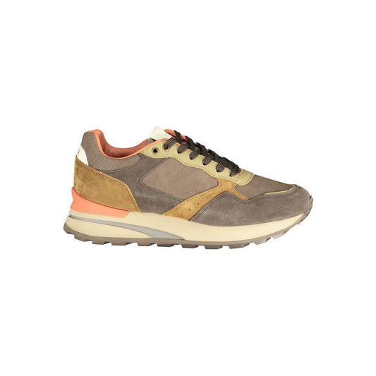 Blauer Brown Polyethylene Men Sneaker with contrast details, lace-up design, and removable footbed for comfort and style.