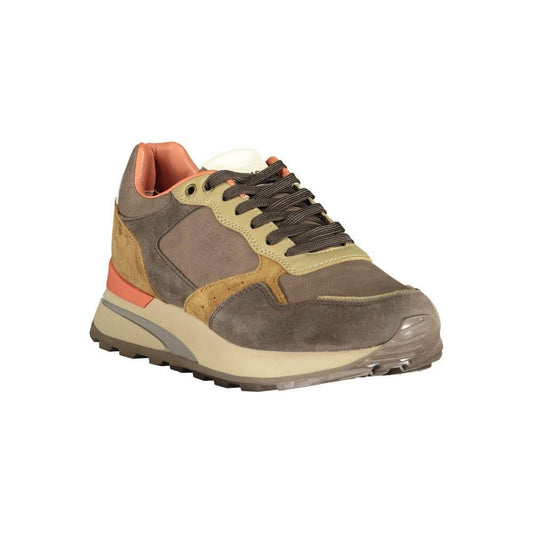 Blauer Brown Men's Sneaker with Polyethylene Material, Lace-Up Design, Contrast Details, and Removable Footbed for Comfort