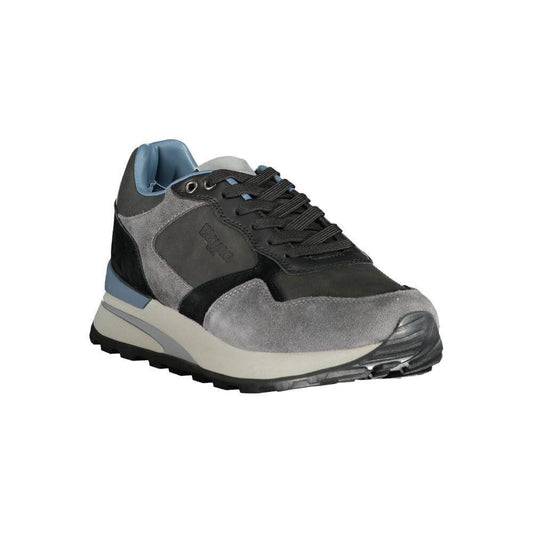 Blauer Gray Polyethylene Men's Sneaker featuring contrasting details and iconic logo, highlighting comfort and style with a removable footbed.