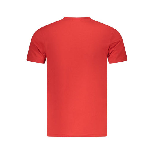 Cavalli Class red cotton men's T-shirt featuring a bold design, perfect for elevating casual style with contemporary luxury.