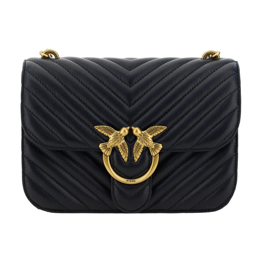 PINKO | Elegant Black Quilted Leather Shoulder Bag| McRichard Designer Brands   