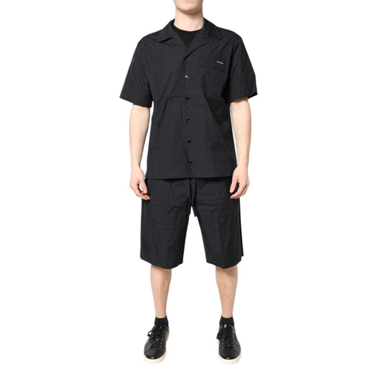 Dolce & Gabbana Black Cotton Men Pajama Set Sleepwear