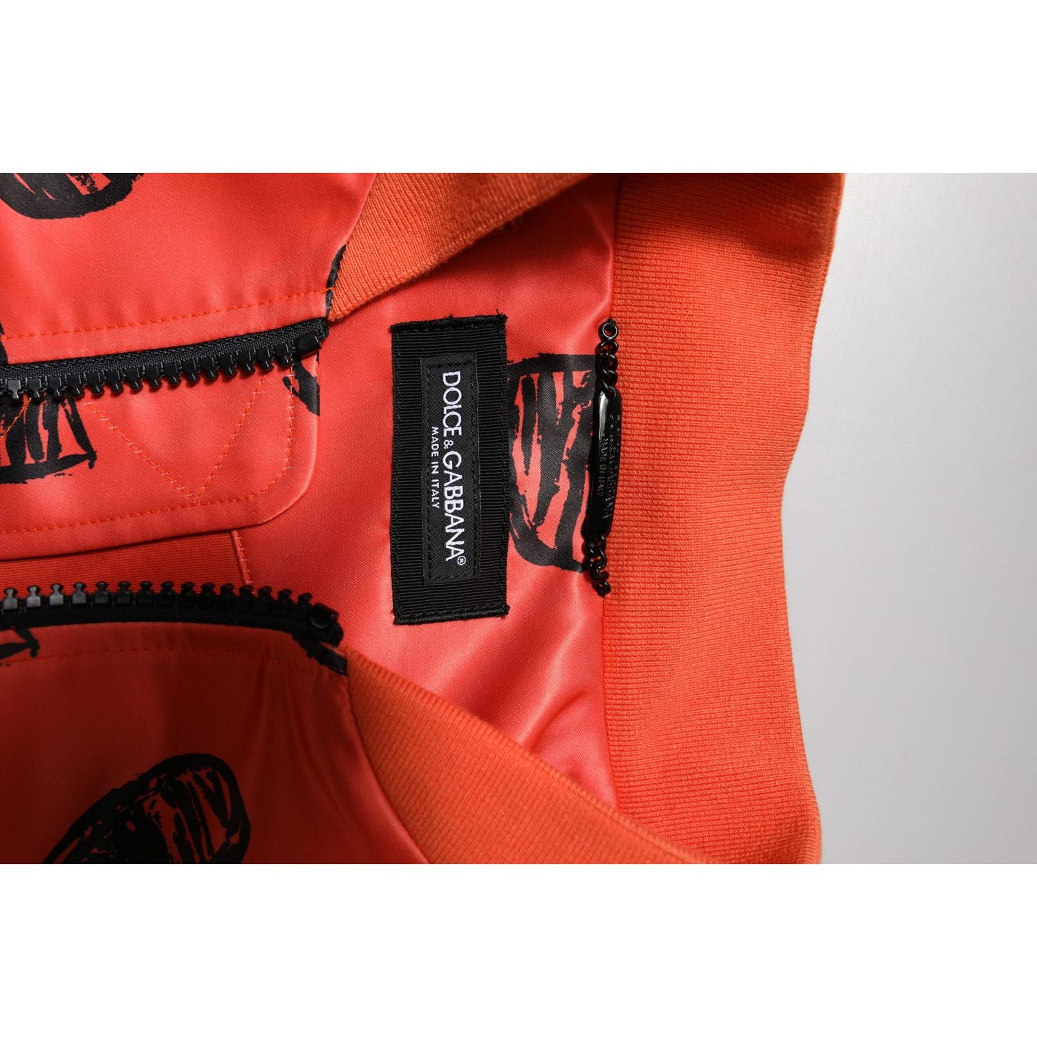 Dolce & Gabbana Orange DG Heart Full Zip Men Bomber Jacket