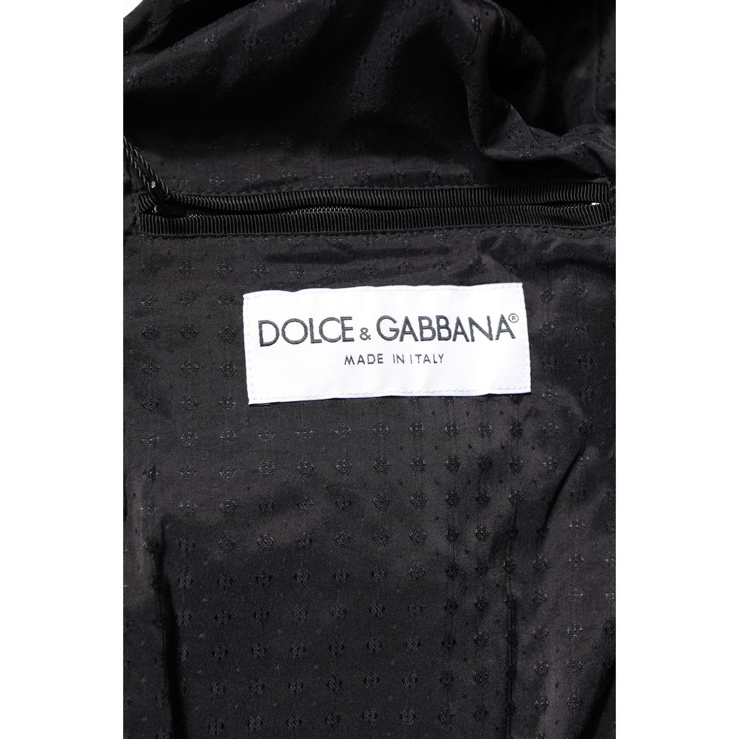 Dolce & Gabbana Black Lambskin Leather Full Zip Biker Jacket