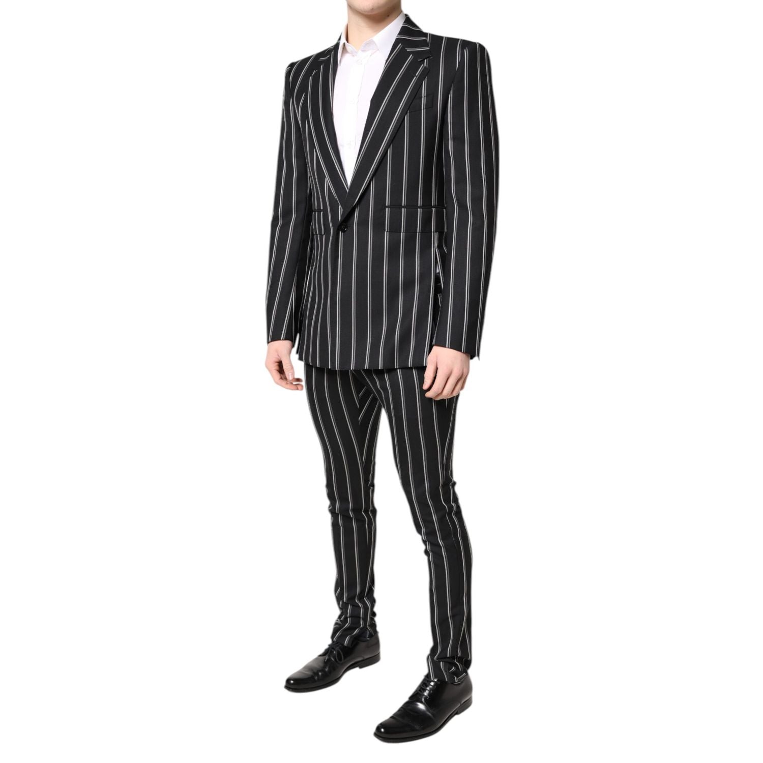 Dolce & Gabbana Black Striped SICILIA Formal 2 Piece Suit