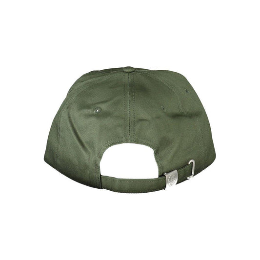 Back view of North Sails green cotton men's cap with adjustable strap