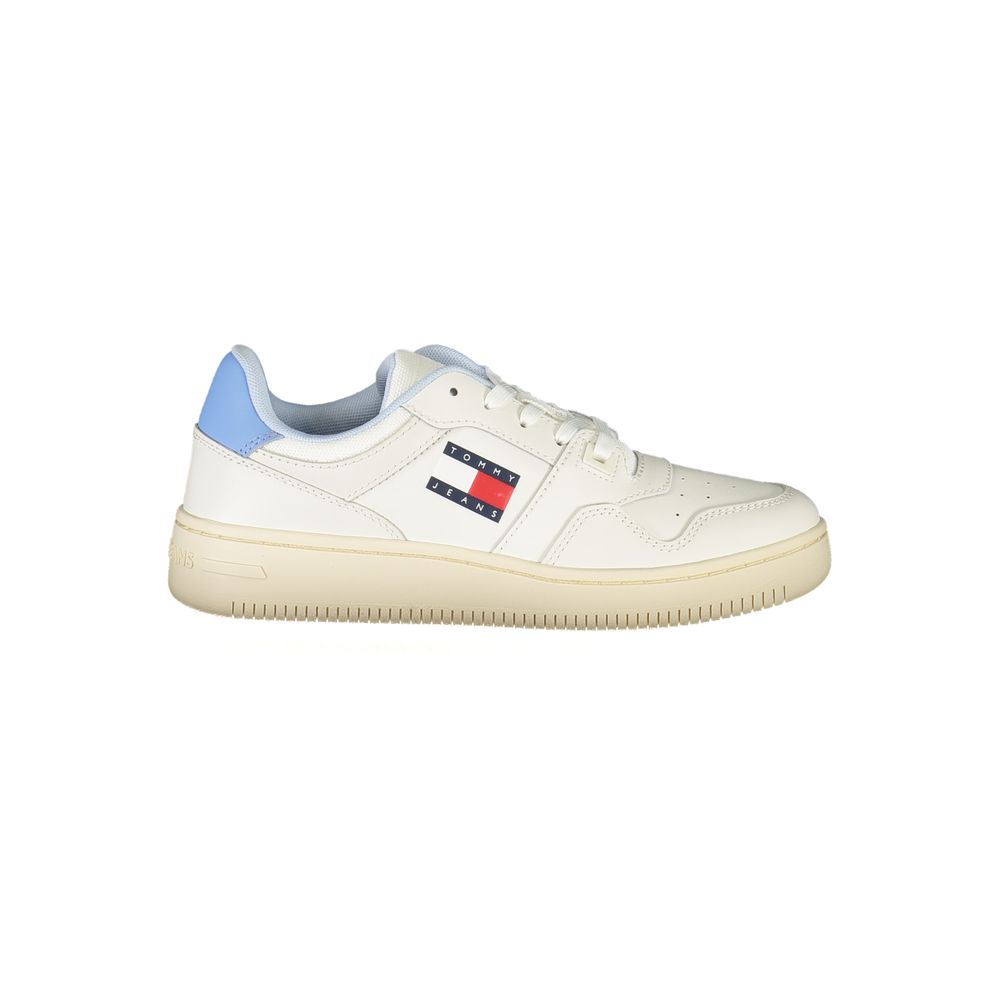 Tommy Hilfiger White Leather Women Sneaker with logo and contrasting details