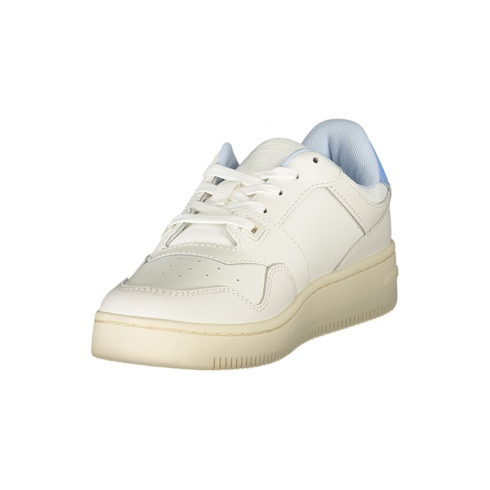 Tommy Hilfiger White Leather Women Sneaker with sleek design and iconic logo, perfect for sporty-chic fashion and ultimate comfort.