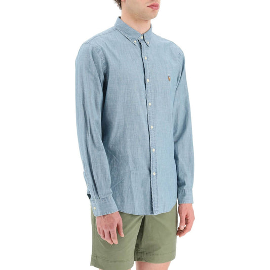 Polo Ralph Lauren slim fit shirt in stone-washed chambray