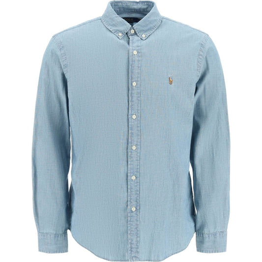 Polo Ralph Lauren slim fit shirt in stone-washed chambray