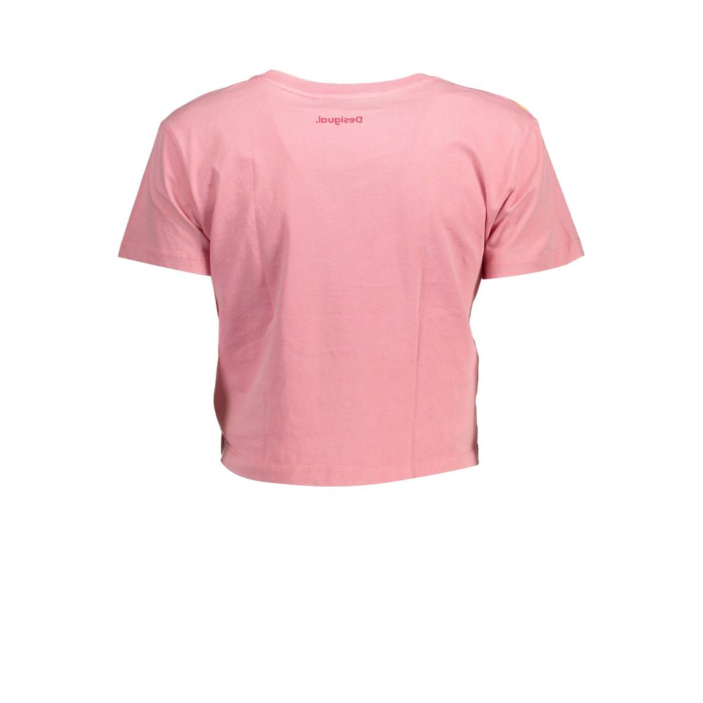 Desigual Pink Cotton T-Shirt