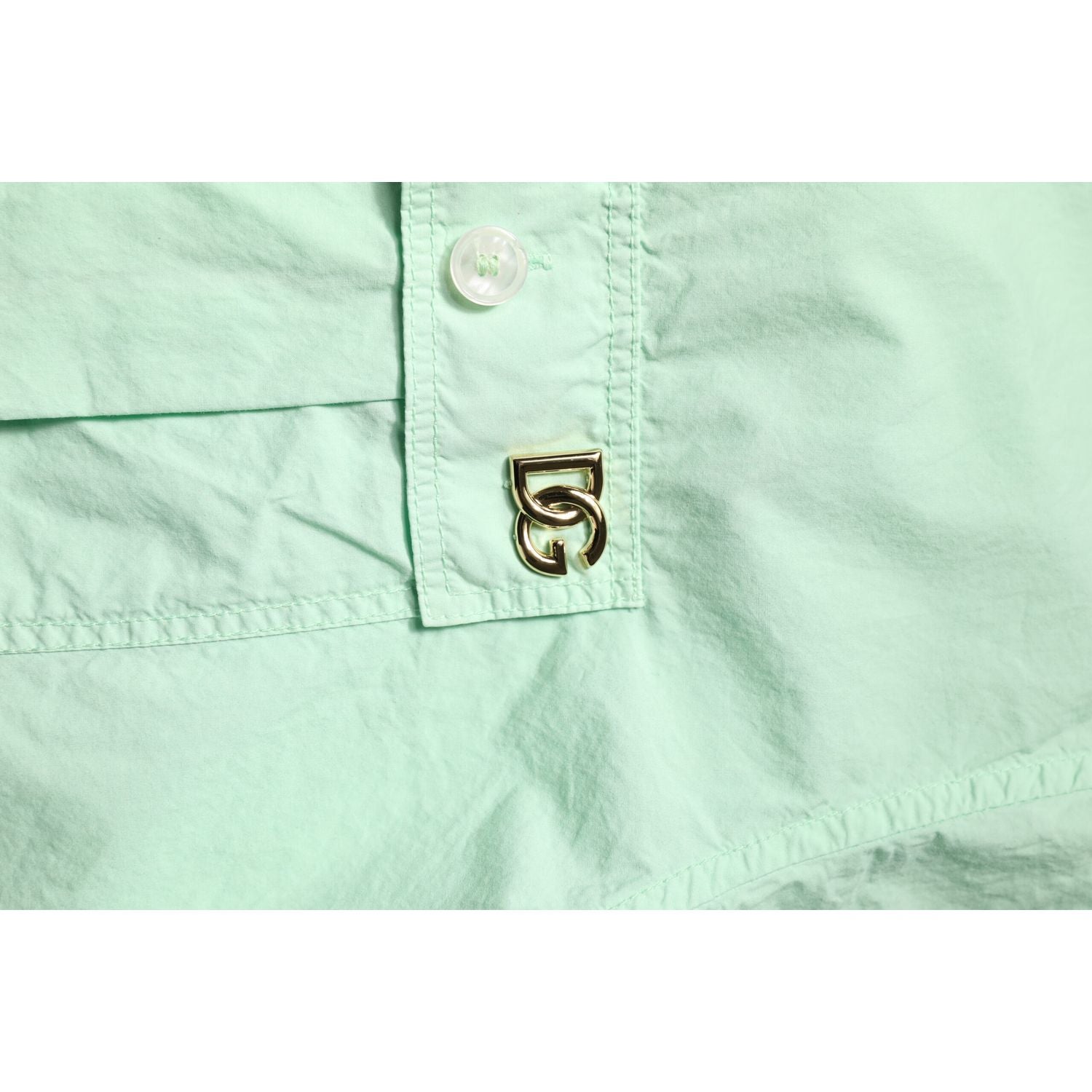 Dolce & Gabbana Green Cotton Short Sleeves Men Casual Shirt