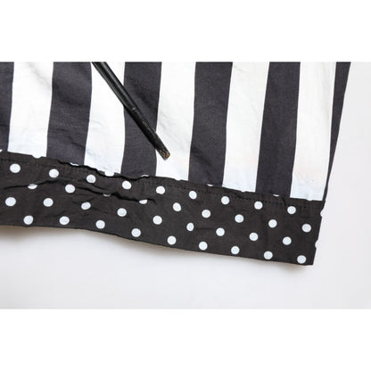 Dolce & Gabbana Black White Stripe Button Down Casual Shirt