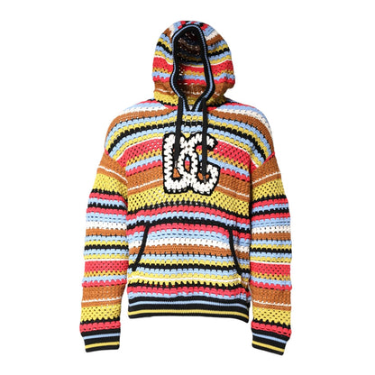 Dolce & Gabbana Multicolor Cotton Hooded Pullover Sweater