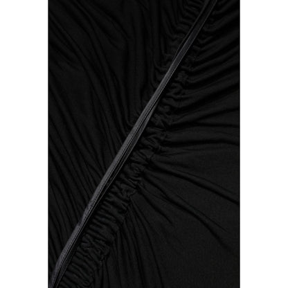 Dolce & Gabbana Black Mesh Trim Bodycon Long Sheath Dress