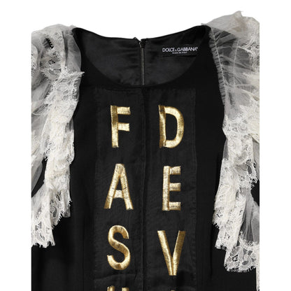 Dolce & Gabbana Black Fashion Devotion Embellish Mini Dress