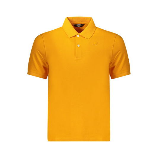 K-WAY orange cotton men's polo shirt with 2-button placket and logo; crafted in Turkey for comfort and style.