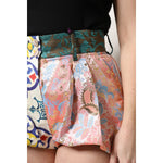 Dolce & Gabbana Multicolor High Waist Women Hot Pants Shorts