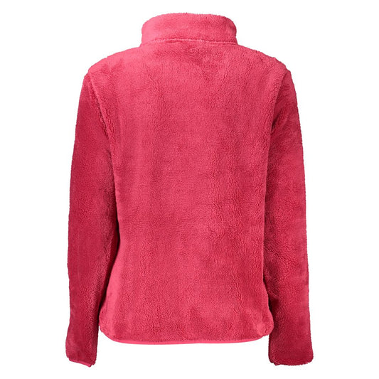 Back view of pink polyester women's jacket from Norway 1963 with sleek design, zip closure, and plush texture.