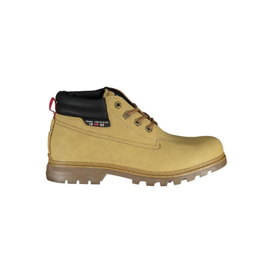 Alt Tag: Carrera beige lace-up boots with contrast details and logo, featuring a stylish and sophisticated design for fashion-forward wearers.
