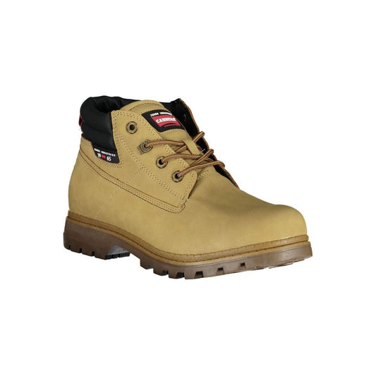 Carrera beige lace-up boots with contrast details and iconic logo, perfect for style-forward individuals. Material: 40% Polyester, 60% Polyethylene.