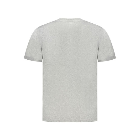 Back view of North Sails brown cotton men's t-shirt with short sleeves and crew neck, showcasing quality fabric and simple design.