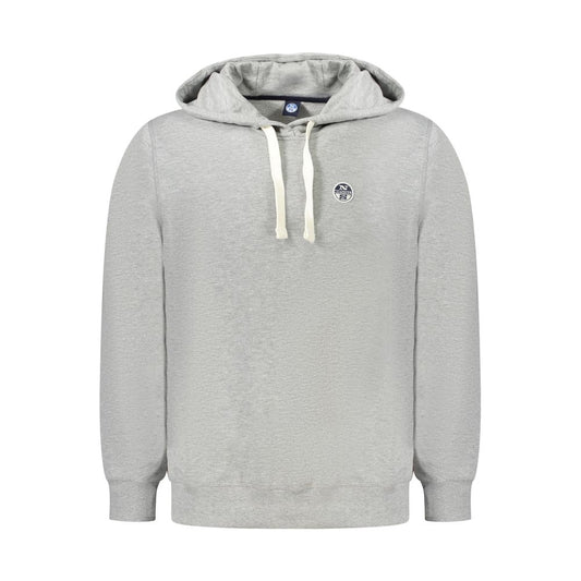 North Sails brown cotton men’s sweater with hood and iconic logo, perfect for comfort and style in trendsetting adventures.