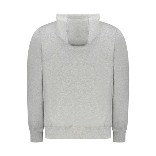 Back view of North Sails brown cotton men's sweater with hood, showcasing timeless design and iconic style.