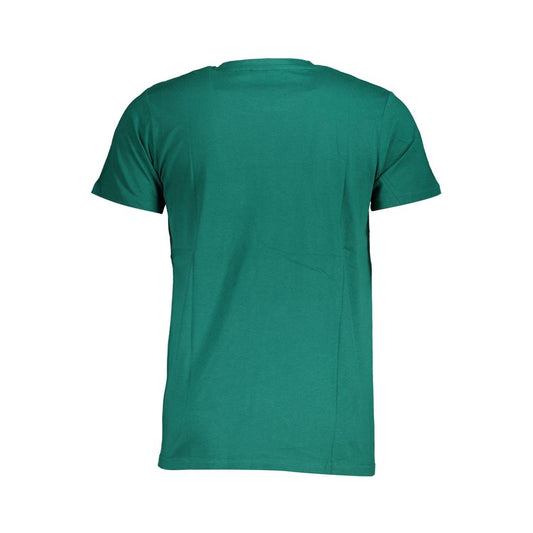 Green cotton men's t-shirt, 'Norway 1963', showcasing minimalist design and comfort, perfect for urban fashion.