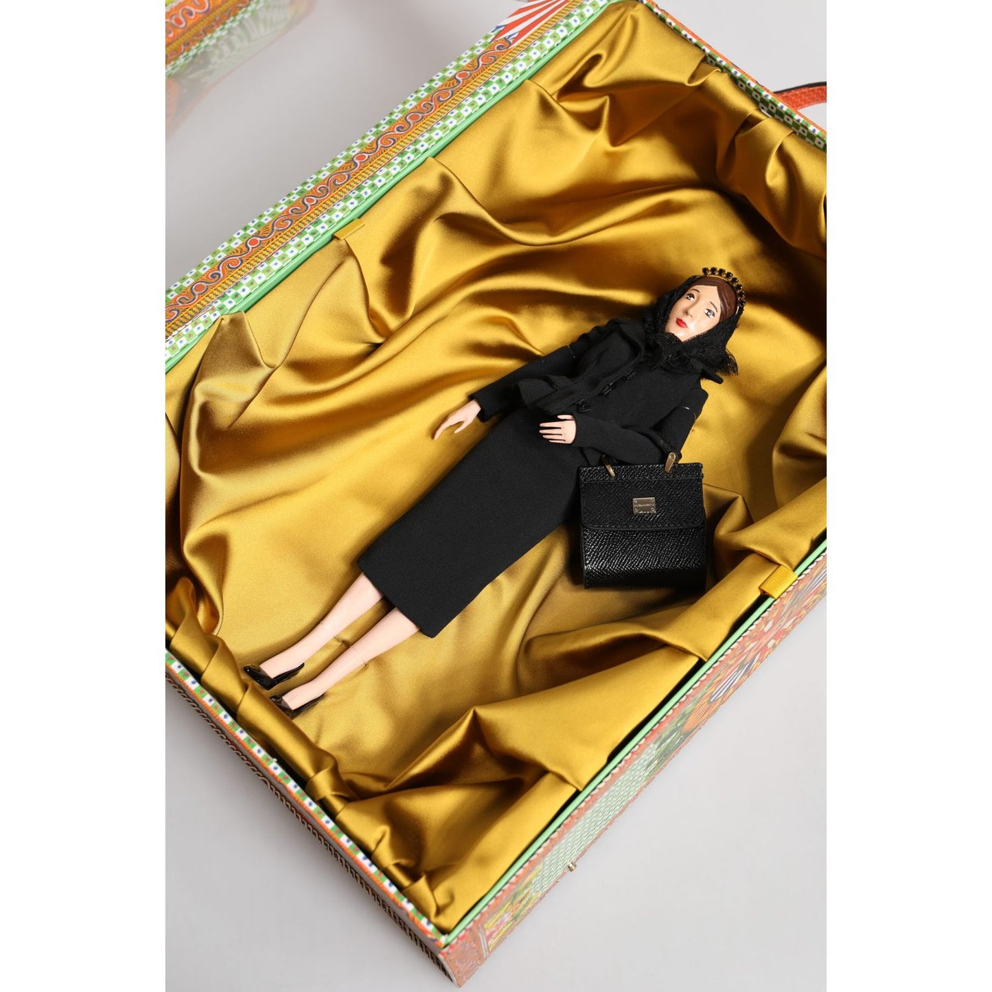 Dolce & Gabbana Black Dress Ceramic Porcelain Fashion Leather Sicily Dolls